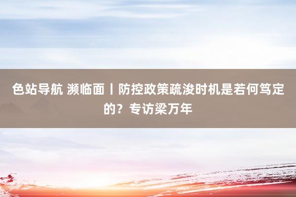 色站导航 濒临面丨防控政策疏浚时机是若何笃定的？专访梁万年