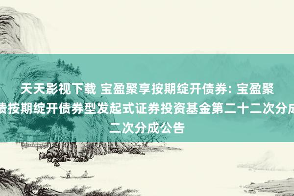 天天影视下载 宝盈聚享按期绽开债券: 宝盈聚享纯债按期绽开债券型发起式证券投资基金第二十二次分成公告