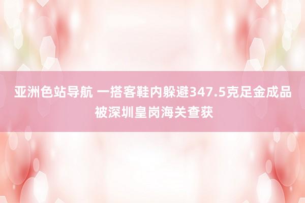 亚洲色站导航 一搭客鞋内躲避347.5克足金成品 被深圳皇岗海关查获