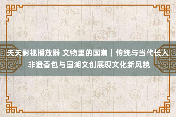 天天影视播放器 文物里的国潮｜传统与当代长入 非遗香包与国潮文创展现文化新风貌