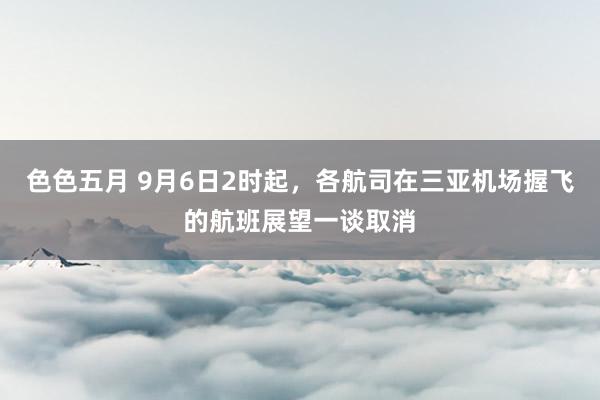 色色五月 9月6日2时起，各航司在三亚机场握飞的航班展望一谈取消