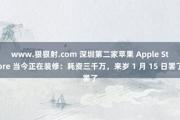 www.狠狠射.com 深圳第二家苹果 Apple Store 当今正在装修：耗资三千万，来岁 1 月 15 日罢了